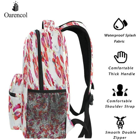 Oarencol Chicken And Roosters Backpack Watercolor Farm Animal Bookbag Daypack Travel Hiking Camping School Laptop Bag 